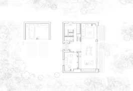 An architectural floor plan, showing the ground floor of a new build house.