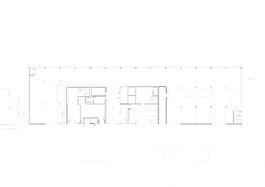 An architectural floor plan, showing level one of the building.