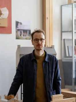 Photograph of staff member in an architecture studio