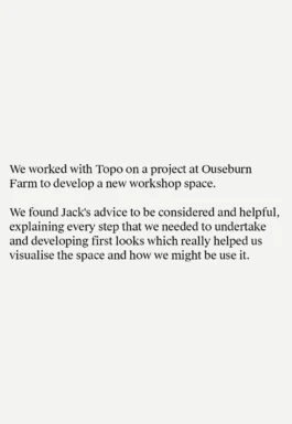 Topo Architects client testimonial from the ouseburn farm