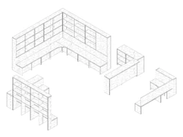 axonometric drawing of a joinery package