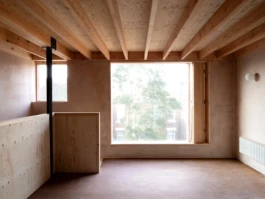 large square window in a contemporary dormer extension